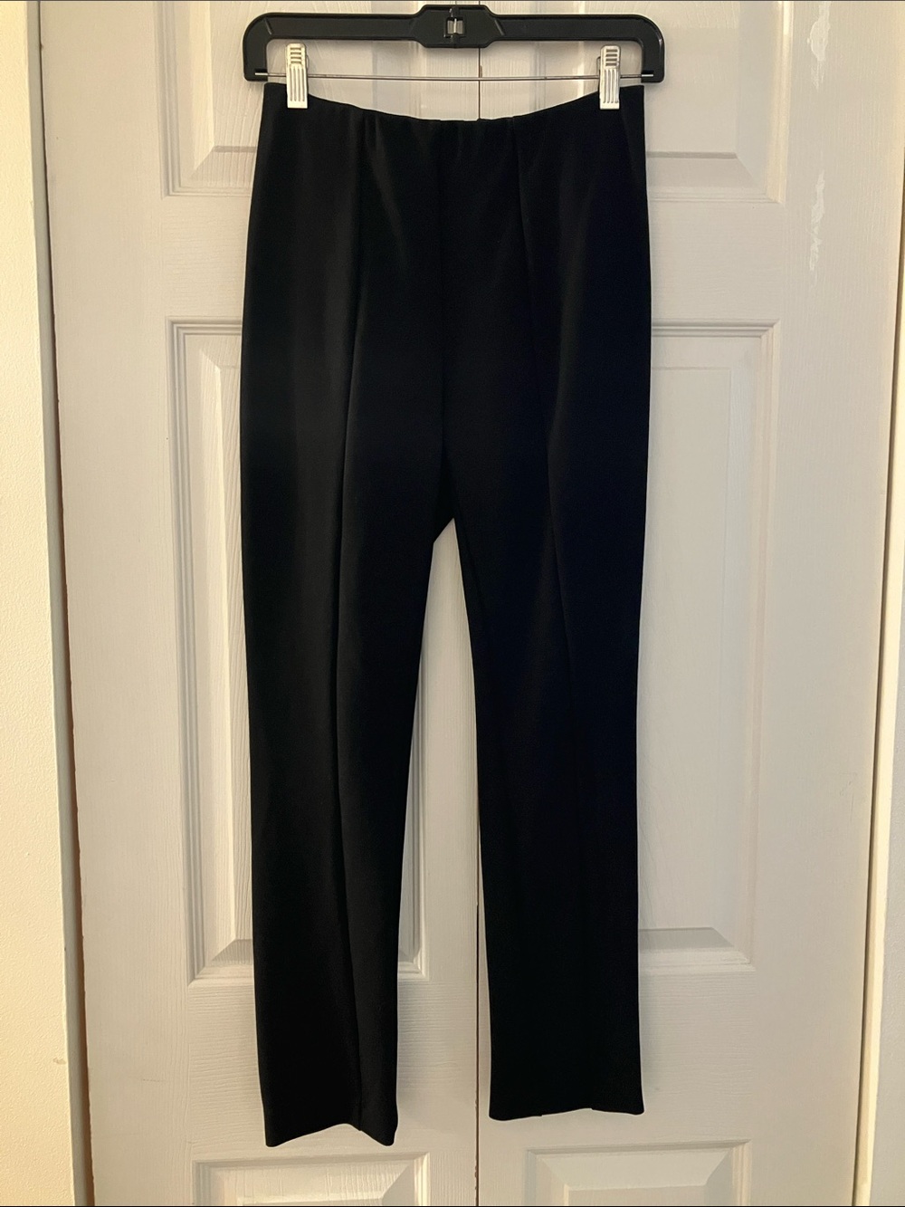 Classic Black Straight-Leg Stretch Dress Pants